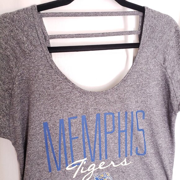 Rivalry Threads 91 Woman Grey Scoop Neck Memphis Tigers Top Size S - Picture 6 of 12